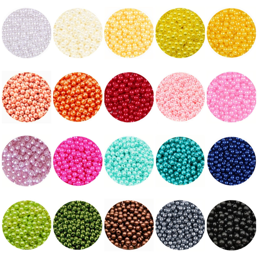 10g Acryl parelkralen 4mm - Diverse kleuren