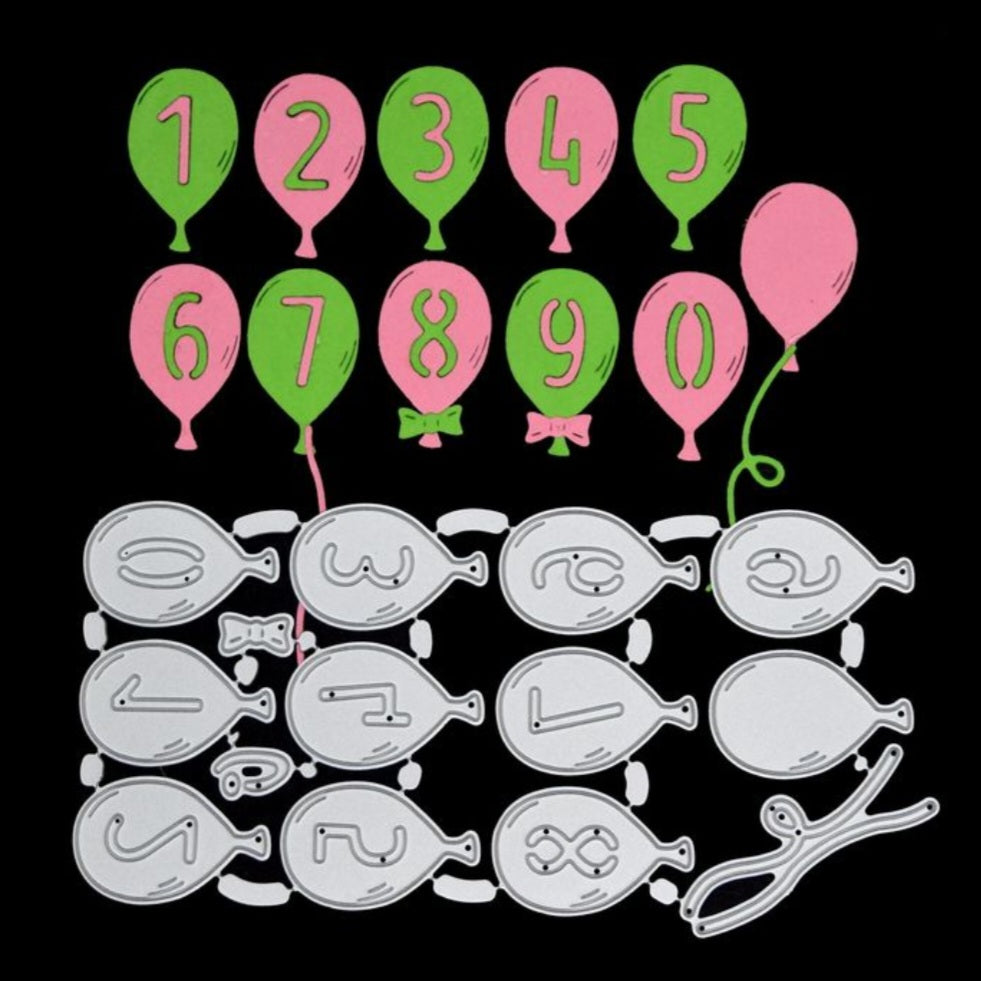 Stansmes ballonnen met cijfers