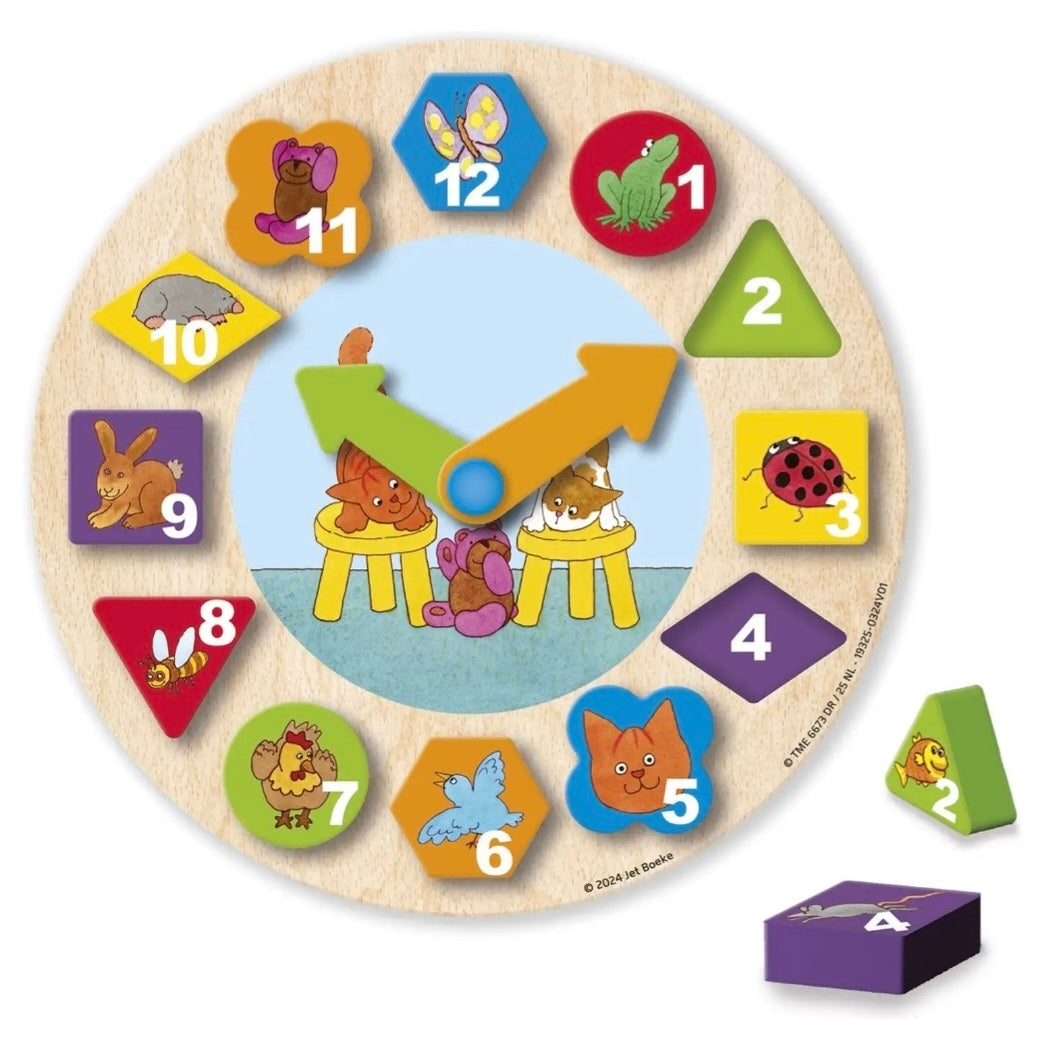 Bambolino: Dikkie Dik - Houten Leerklok puzzel