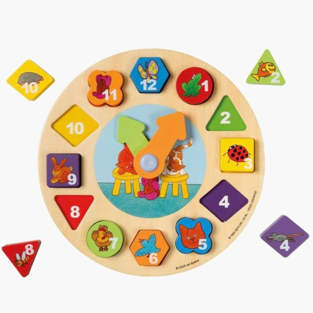 Bambolino: Dikkie Dik - Houten Leerklok puzzel