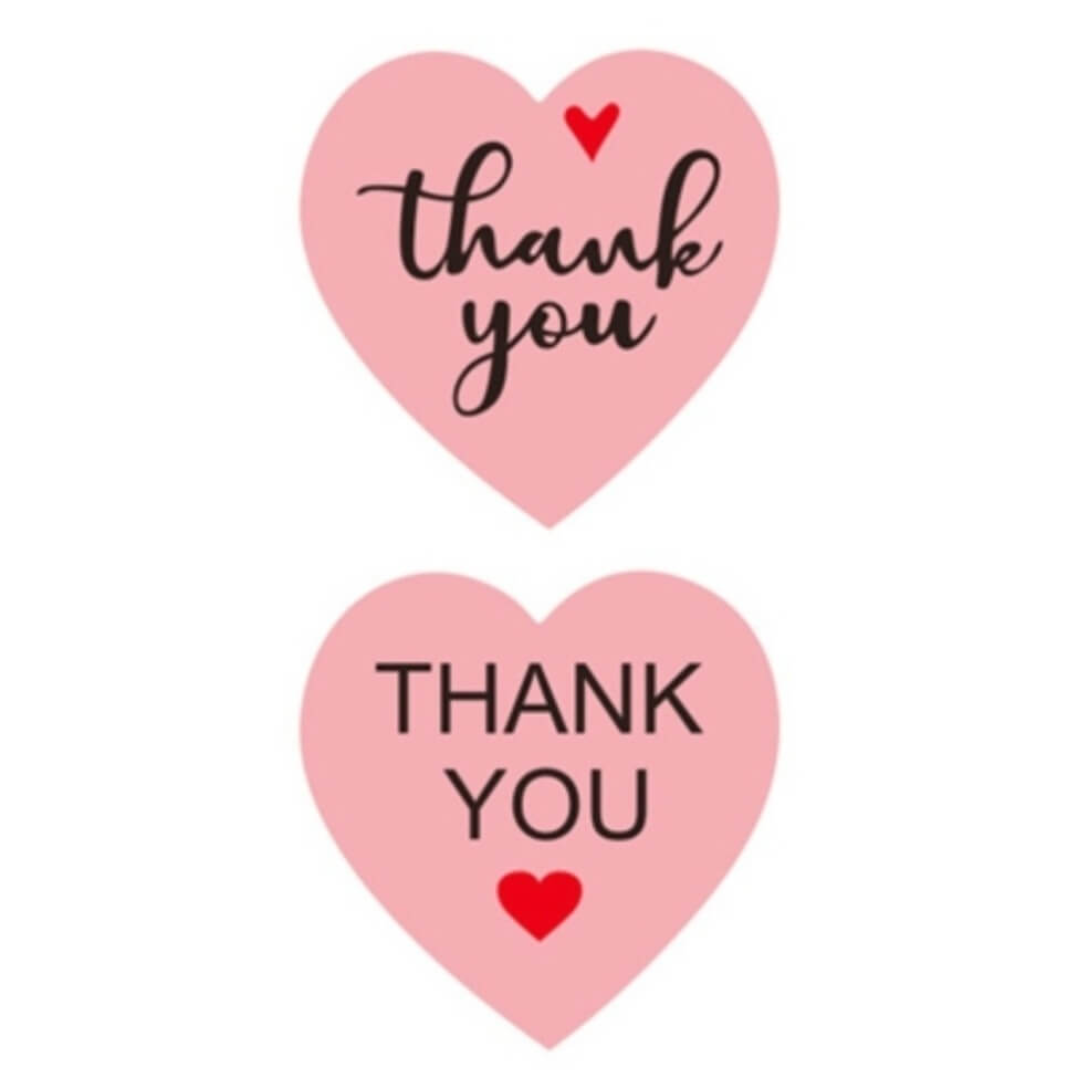 2,5cm Thank You Stickers - Diverse Soorten