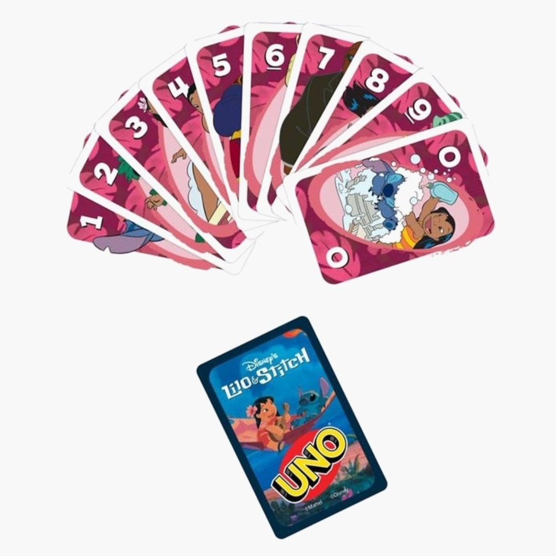 Mattel: Lilo & Stitch UNO - Kaartspel + JOJO verlichting + stickers