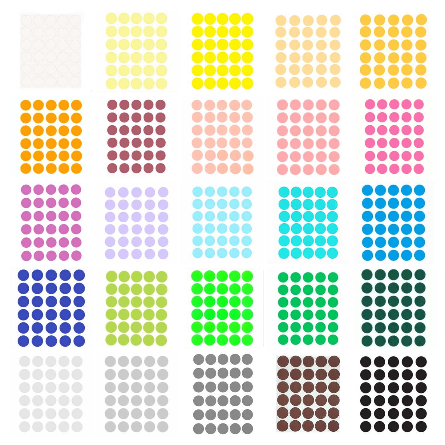 2cm Ronde Etiketten (30 Stuks) - Diverse kleuren