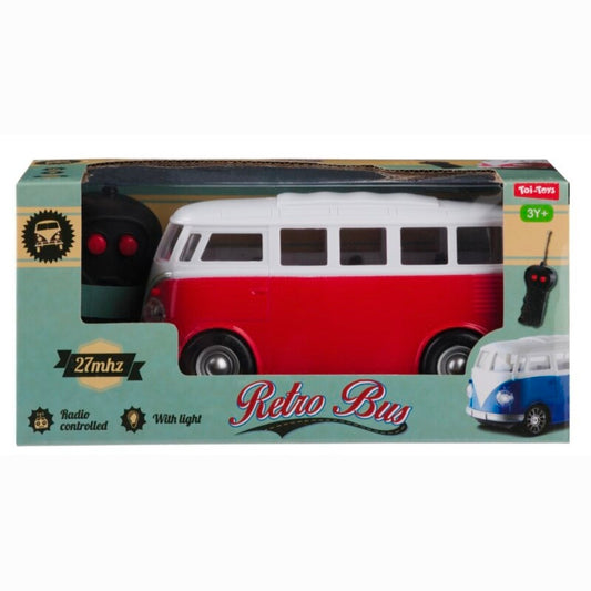 Toi-Toys: Radiografisch Bestuurbare Retro RC bus rood met licht