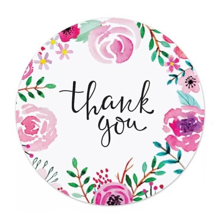 2,5cm Thank You Stickers - Diverse Soorten