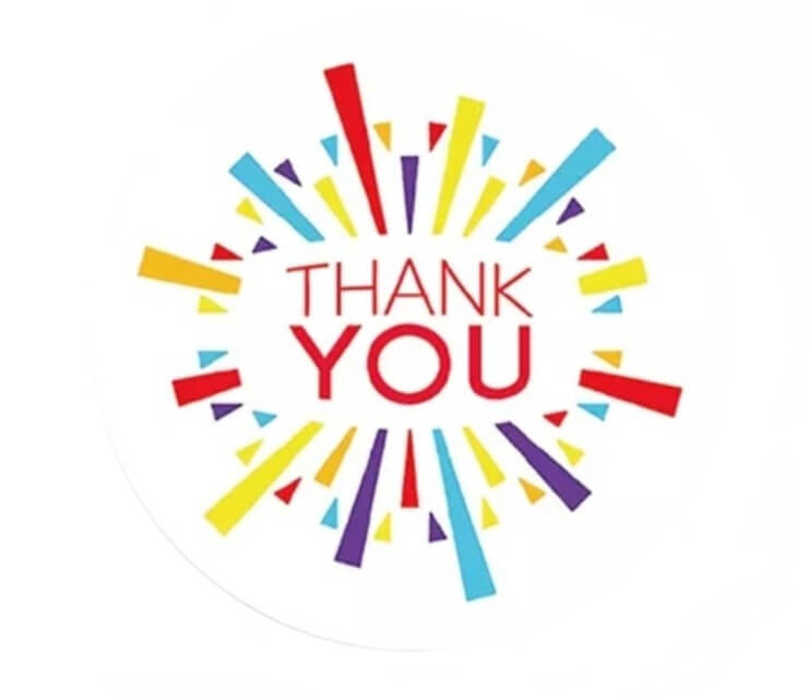 2,5cm Thank You Stickers - Diverse Soorten