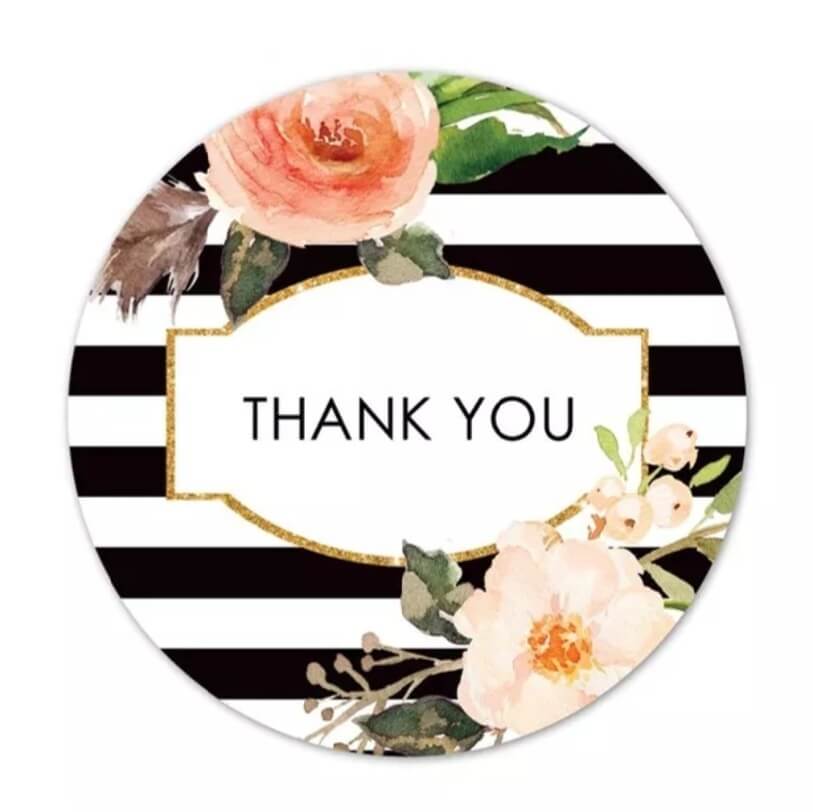 2,5cm Thank You Stickers - Diverse Soorten