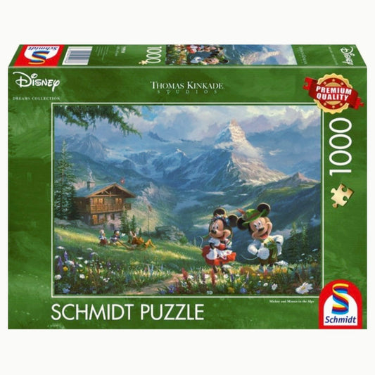 Thomas Kinkade: Disney Mickey & Minnie in de Alpen - 1000