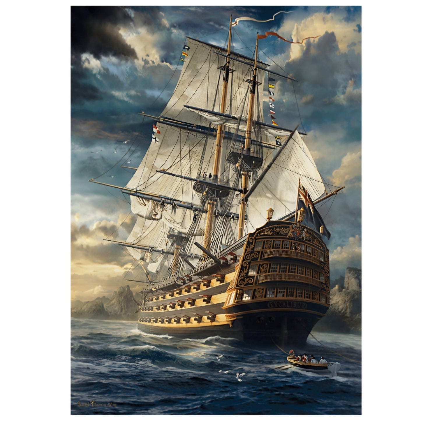 Schmidt: Zeilschip - Sails set - 1000