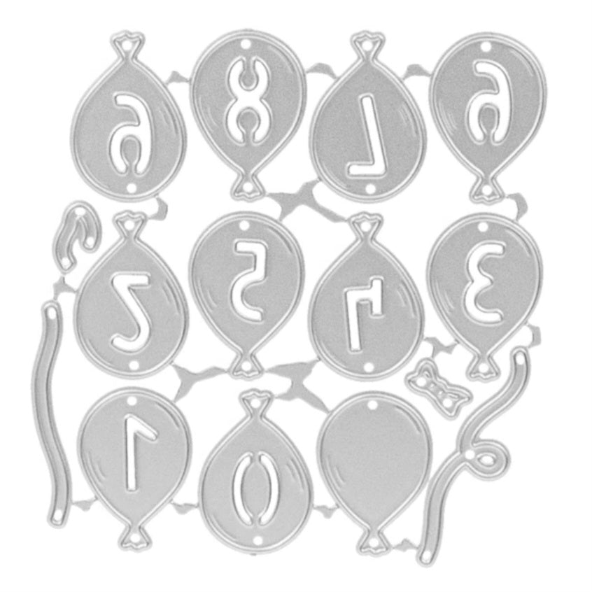 Stansmes ballonnen met cijfers