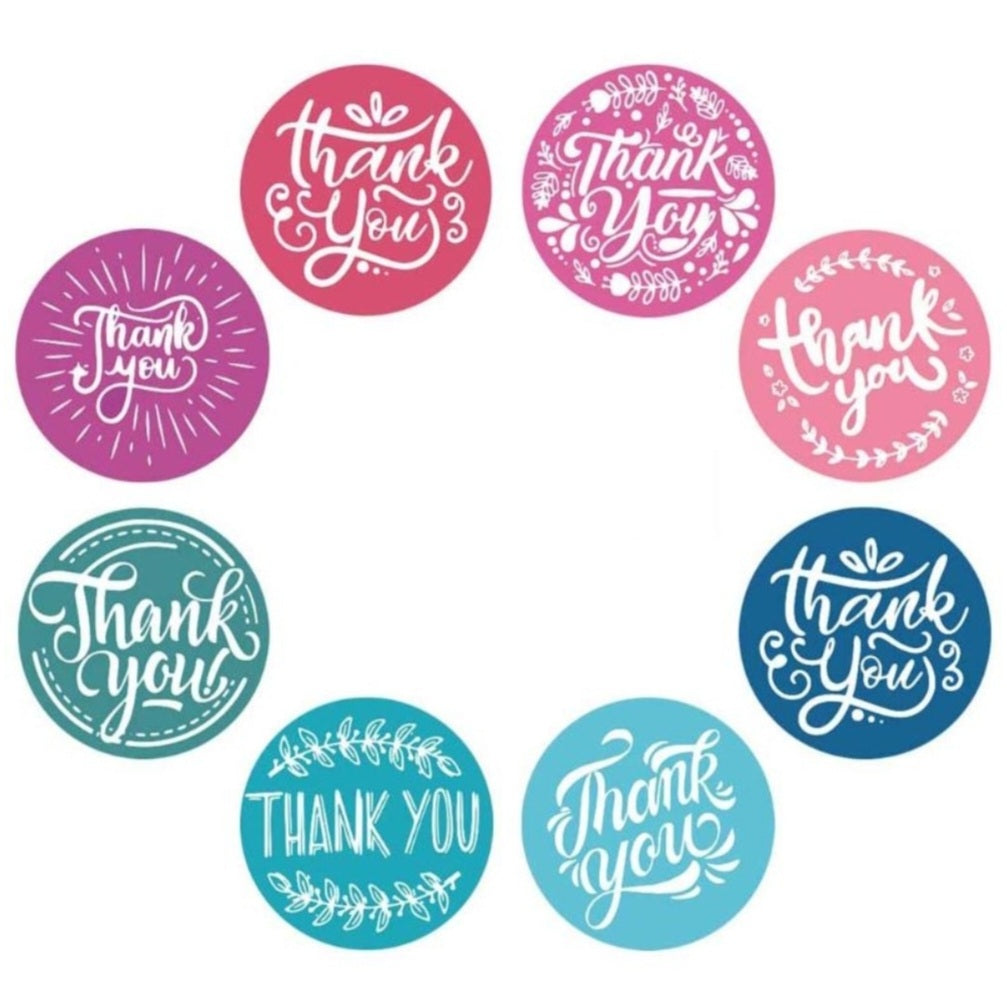 2,5cm Thank You Stickers - Diverse Soorten