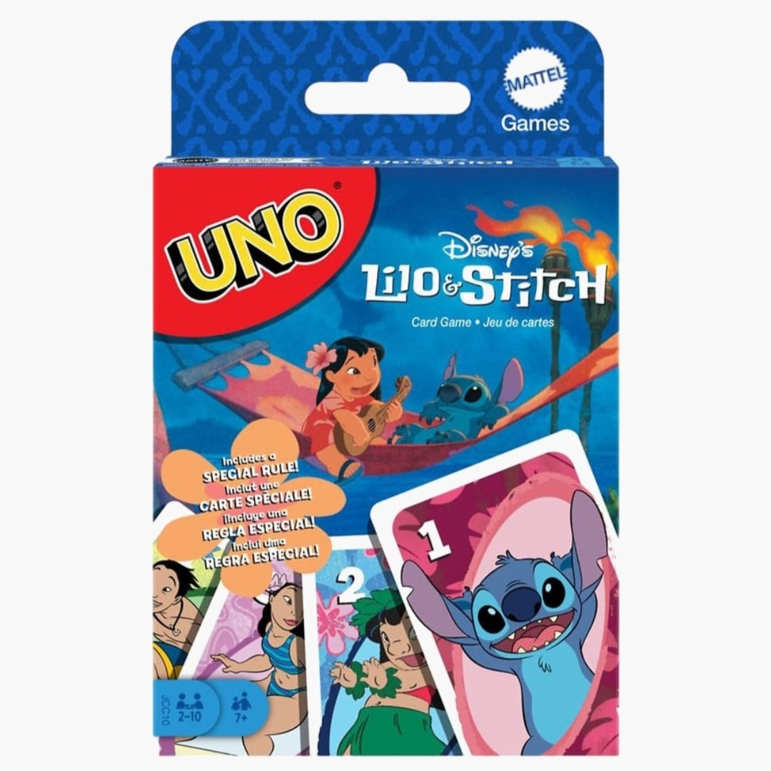 Mattel: Lilo & Stitch UNO - Kaartspel + JOJO verlichting + stickers