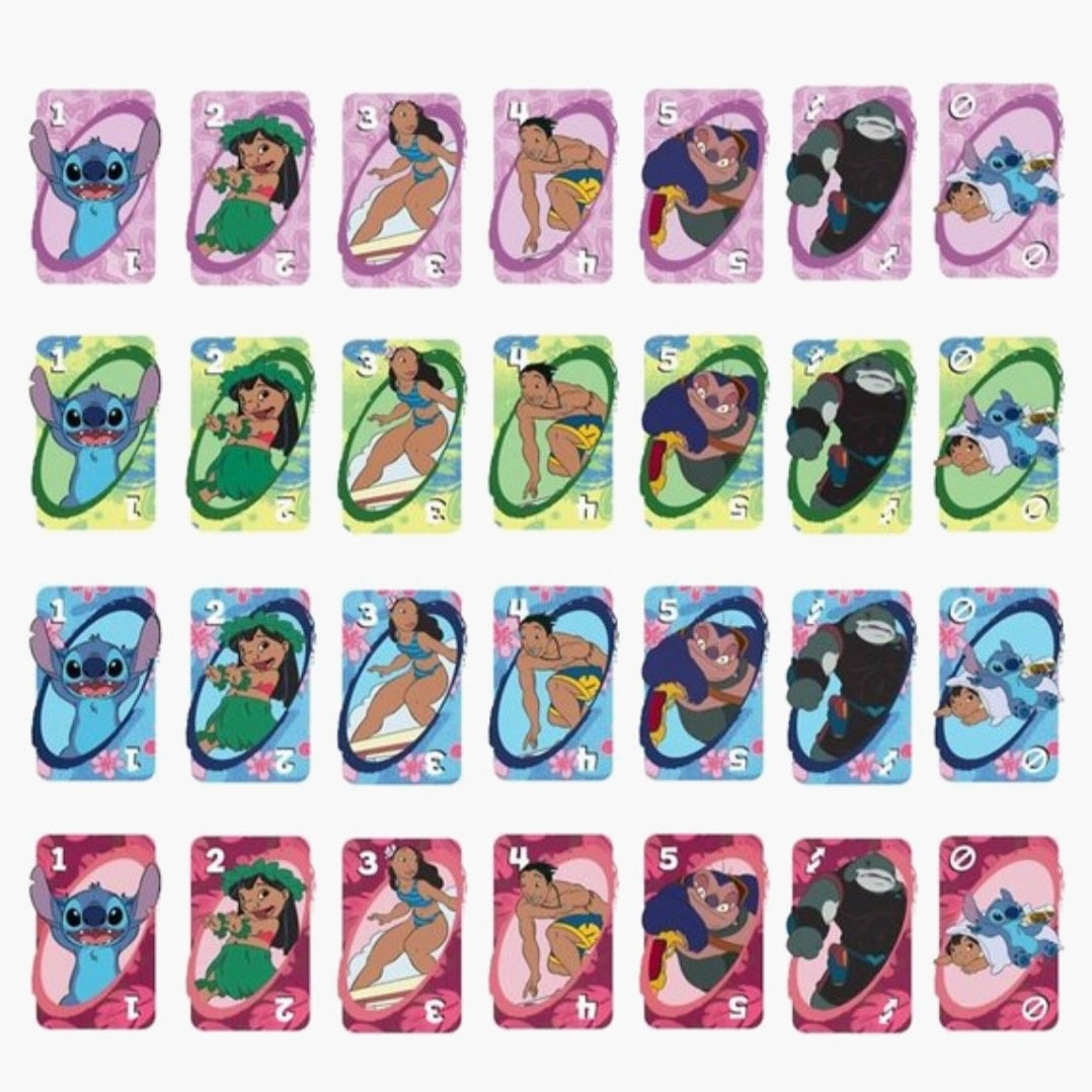 Mattel: Lilo & Stitch UNO - Kaartspel + JOJO verlichting + stickers