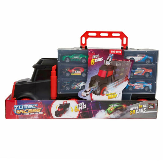Toi-Toys - Turbo Racers - Vrachtwagen met 6 pull-back raceauto's