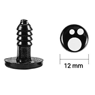 Veiligheidsoogjes zwart wit - diverse afmetingen