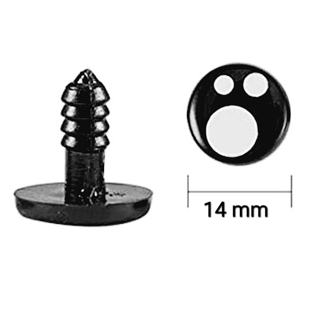 Veiligheidsoogjes zwart wit - diverse afmetingen