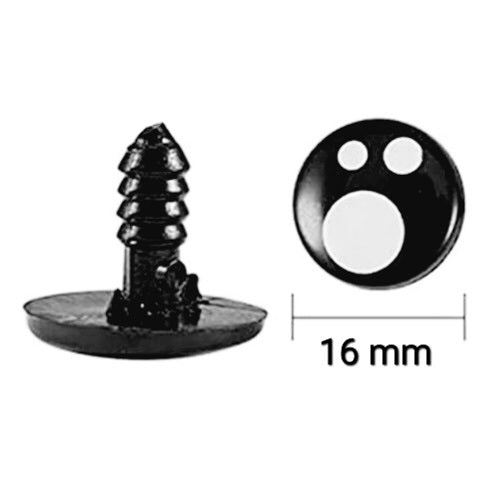 Veiligheidsoogjes zwart wit - diverse afmetingen