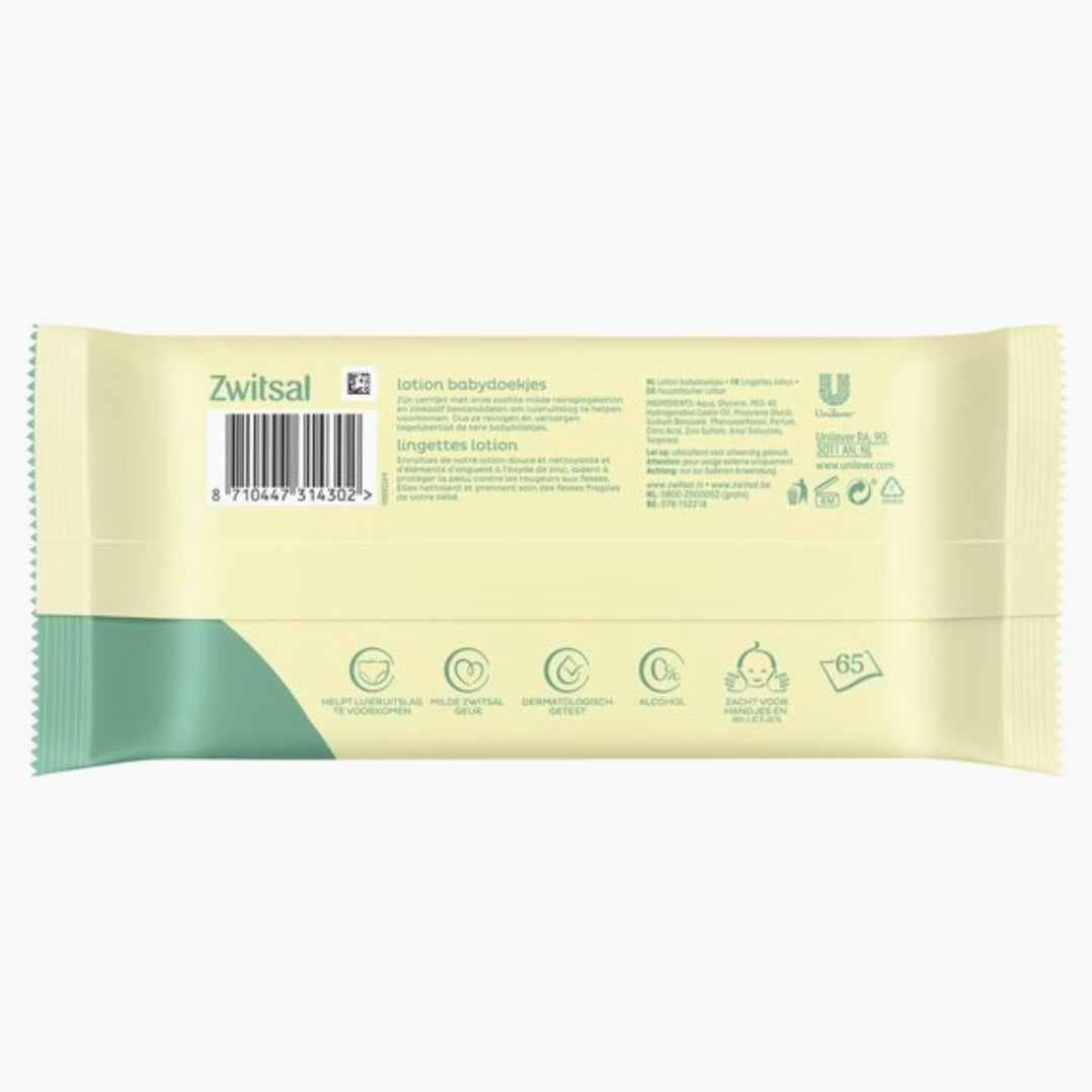 Zwitsal: Billendoekjes Lotion met Zinkzalf - 12x65=780 stuks
