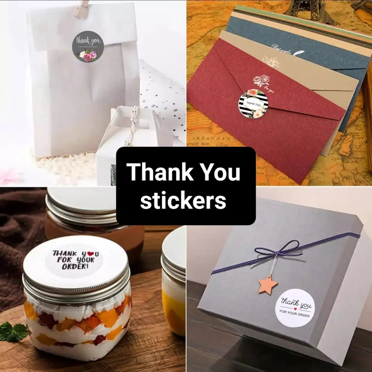 2,5cm Thank You Stickers - Diverse Soorten  -  Multiplaza