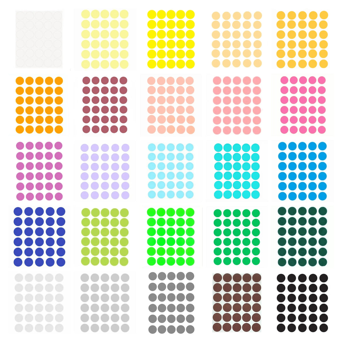 2cm Ronde Etiketten (150 Stuks) - Diverse kleuren  -  Multiplaza