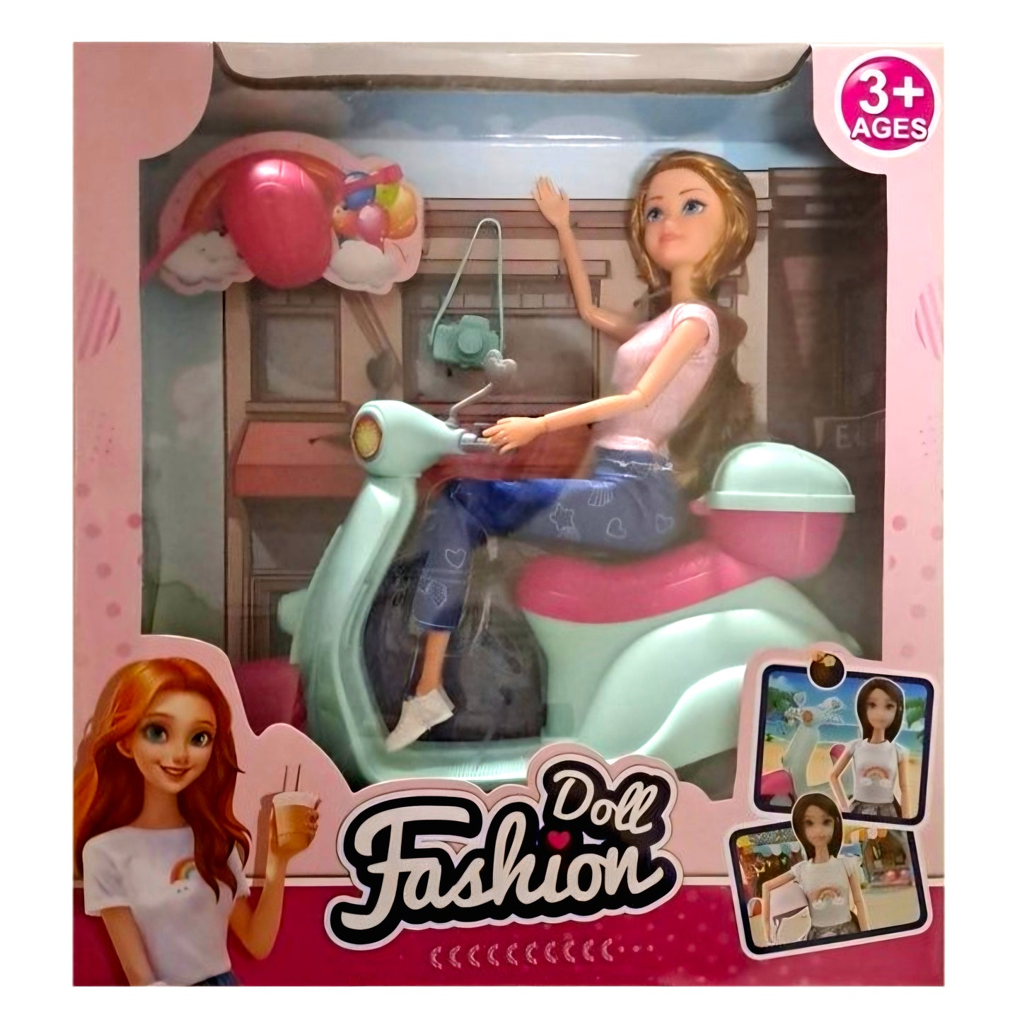 Fashion Doll met Scooter en accessoires