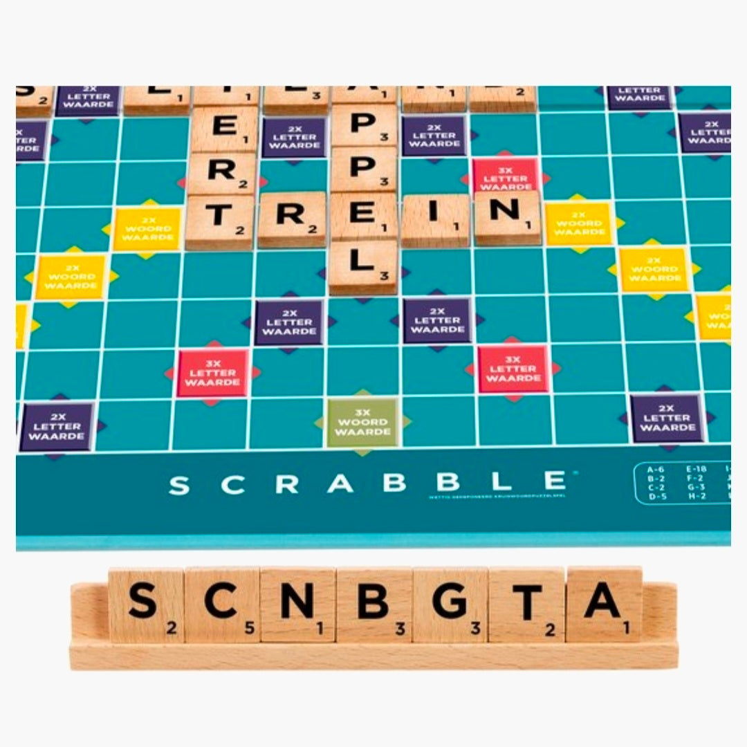 Mattel: Scrabble 2 in 1 - Met Houten Blokjes (NL)