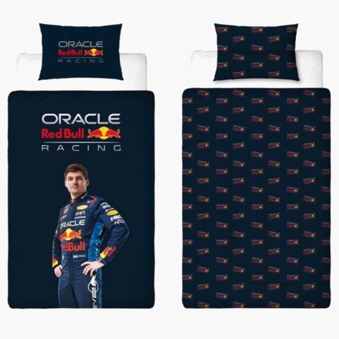 Max Verstappen - Dekbedovertrek - Oracle Red Bull racing - 1 persoons (dubbelzijdig)