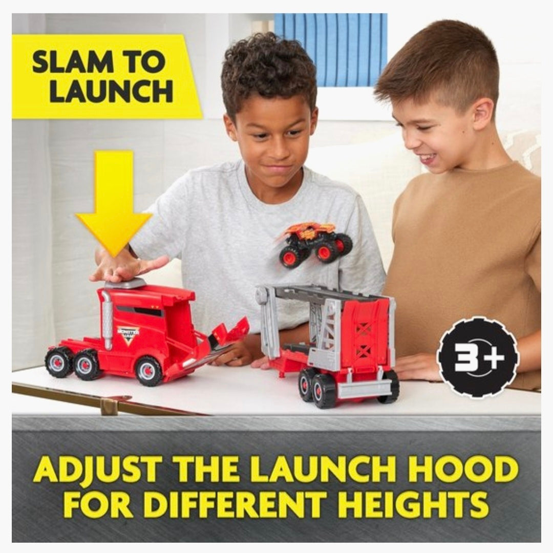 Monster Jam: 2in1 Launch N'Go Hauler Speelset
