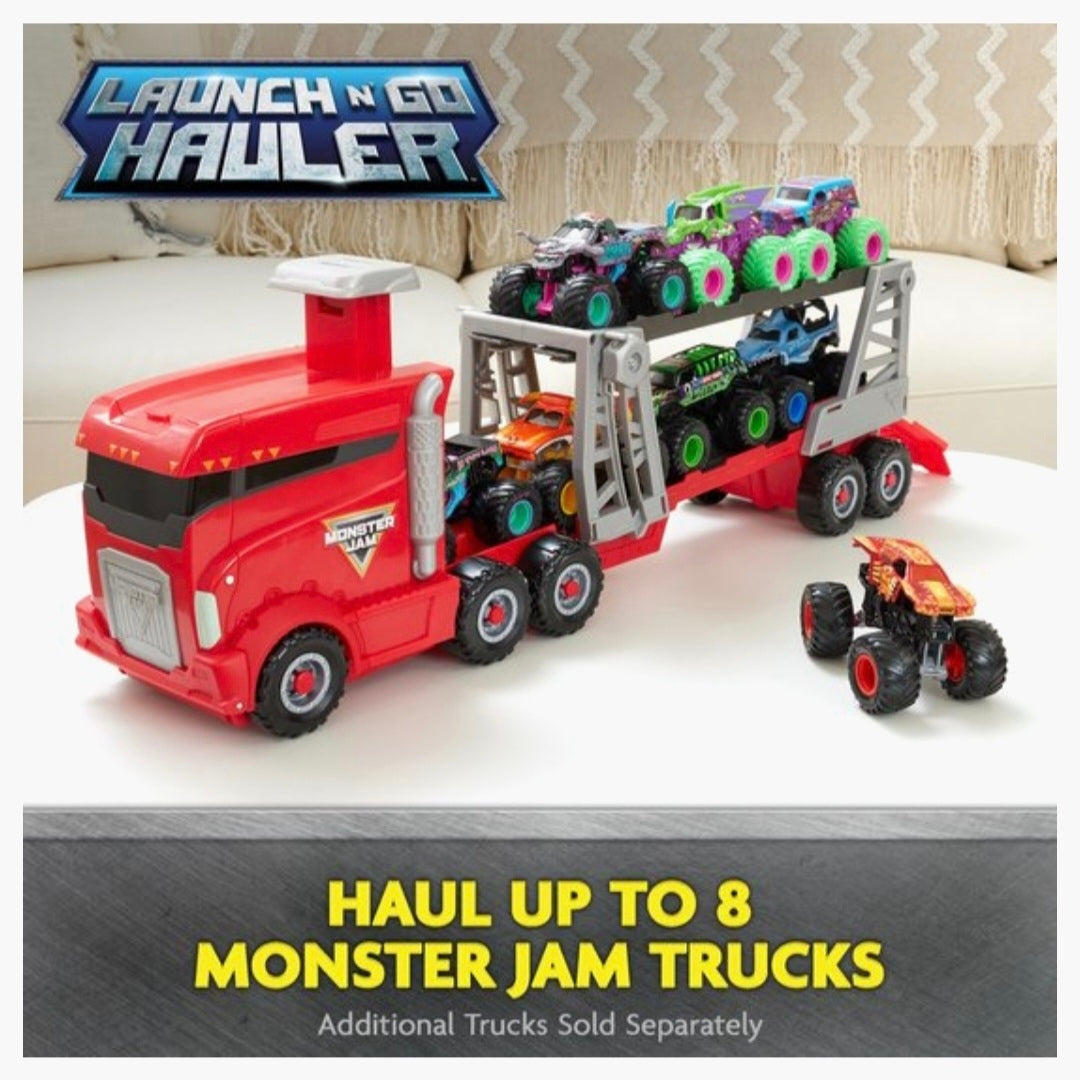 Monster Jam: 2in1 Launch N'Go Hauler Speelset