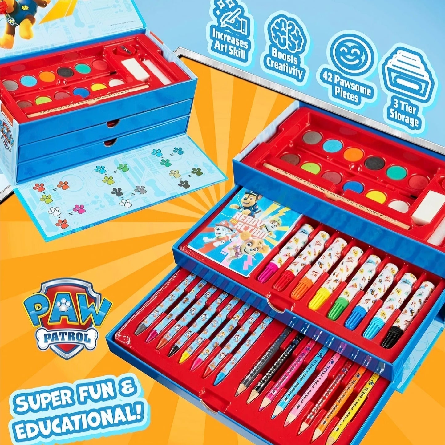 Nickelodeon: Paw Patrol - Kleurdoos met lades - 42 delig