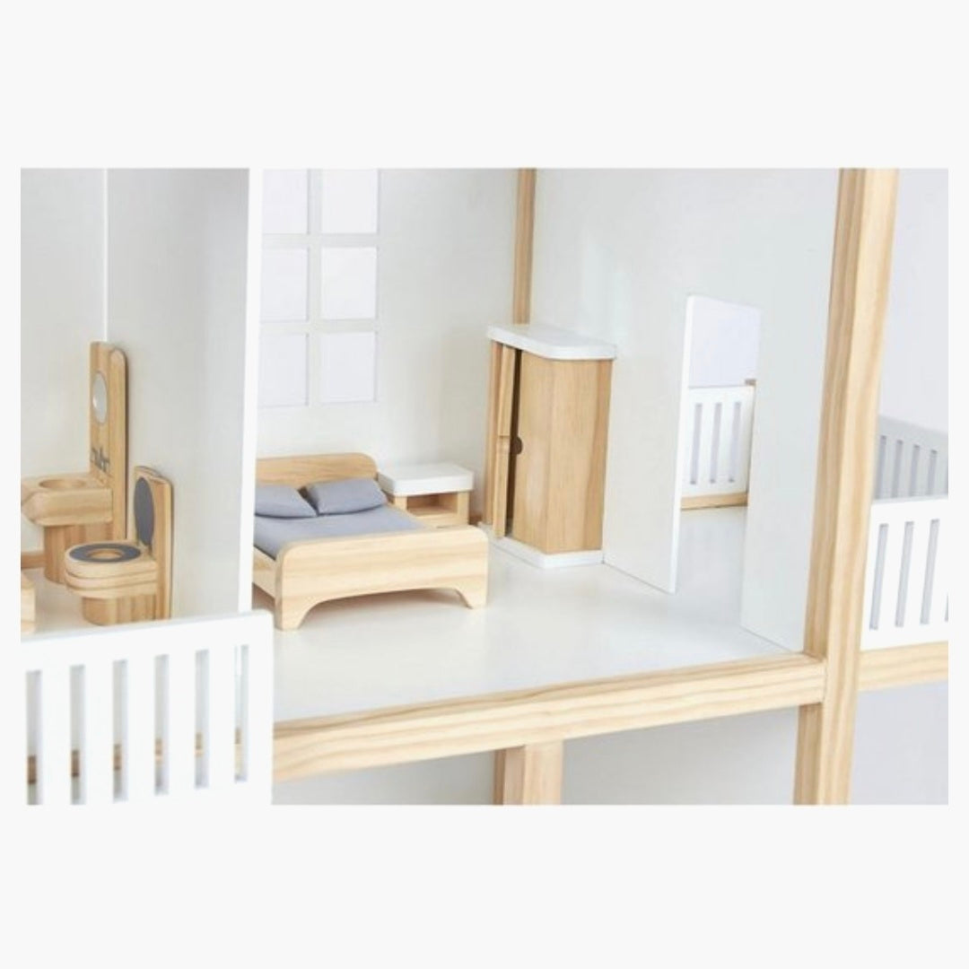 Pinolino: Poppenhuis naturel houten Meubels - 20-Delig