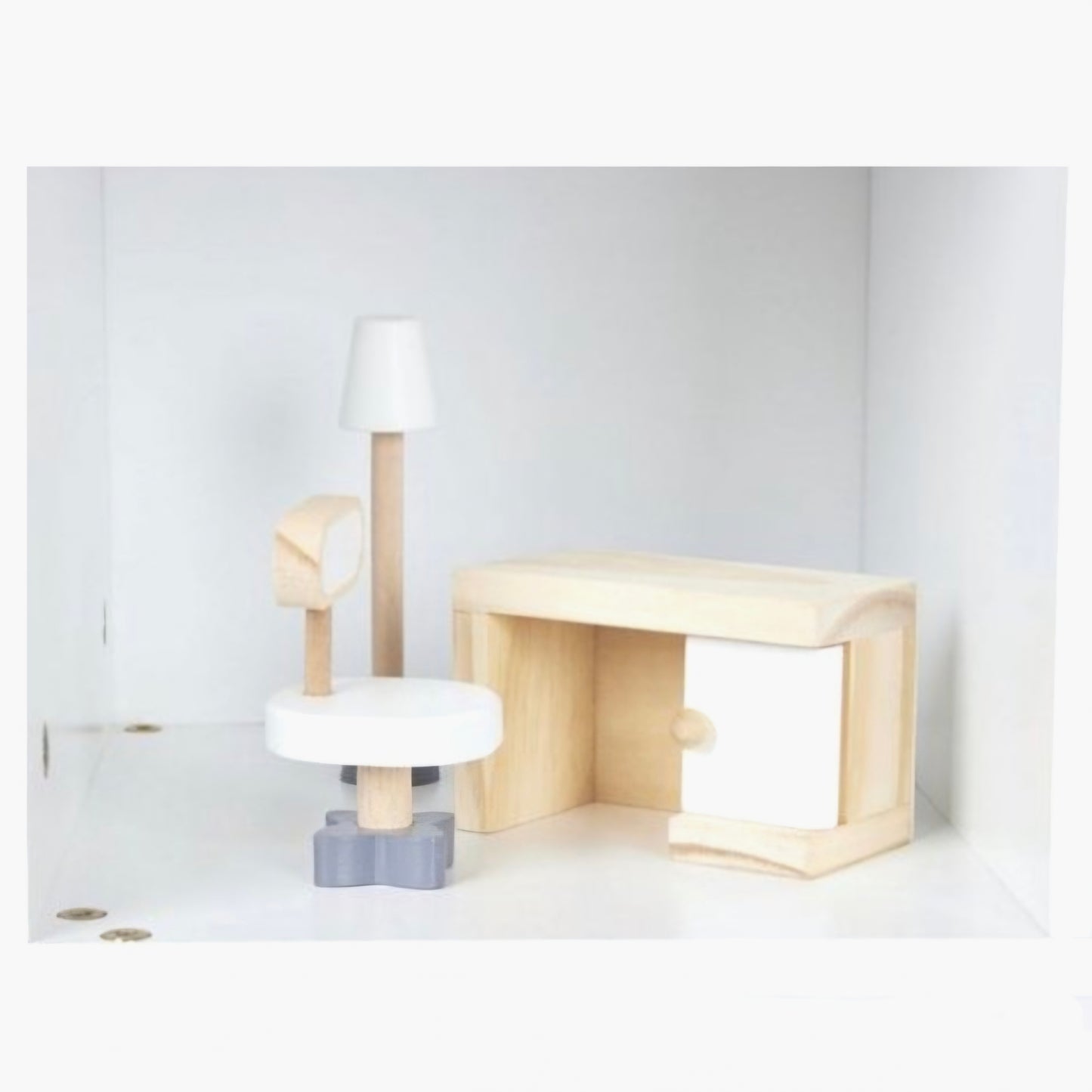 Pinolino: Poppenhuis naturel houten Meubels - 20-Delig