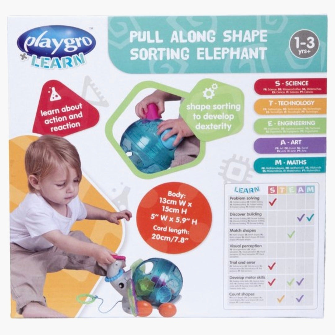 Playgro: LEARN Vormensorteer Trekolifant