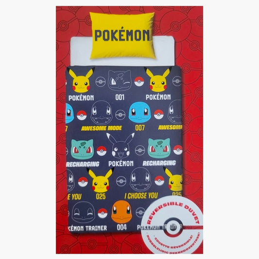 Pokemon: 1P. Dubbelzijdig Dekbedovertrek 140×200