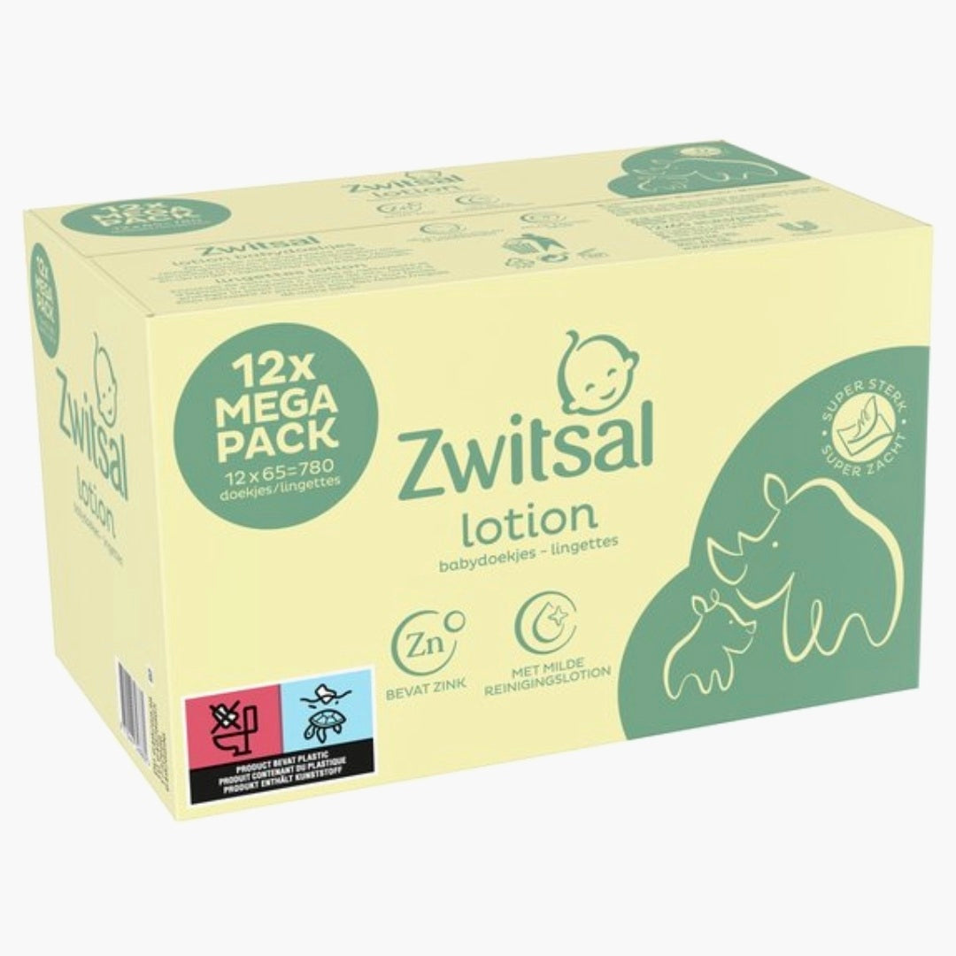 Zwitsal: Billendoekjes Lotion met Zinkzalf - 12x65=780 stuks