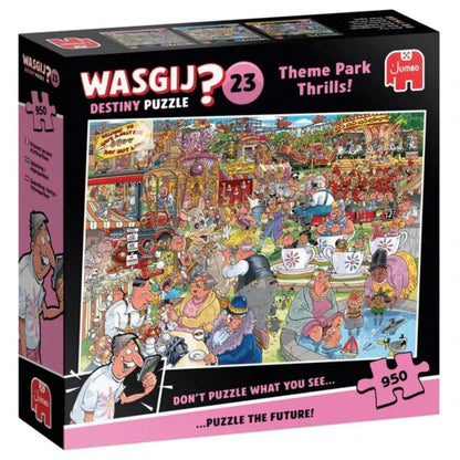 Wasgij Destiny 23 puzzeldoos met pretparkillustratie, schuin van voren