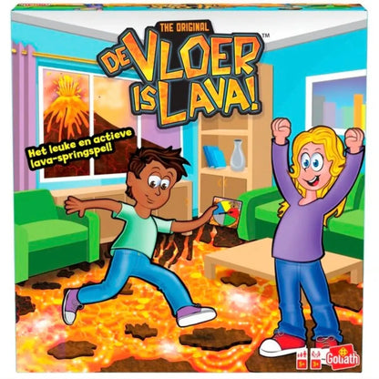 Voorkant van de Nederlandstalige Goliath De Vloer is Lava speldoos